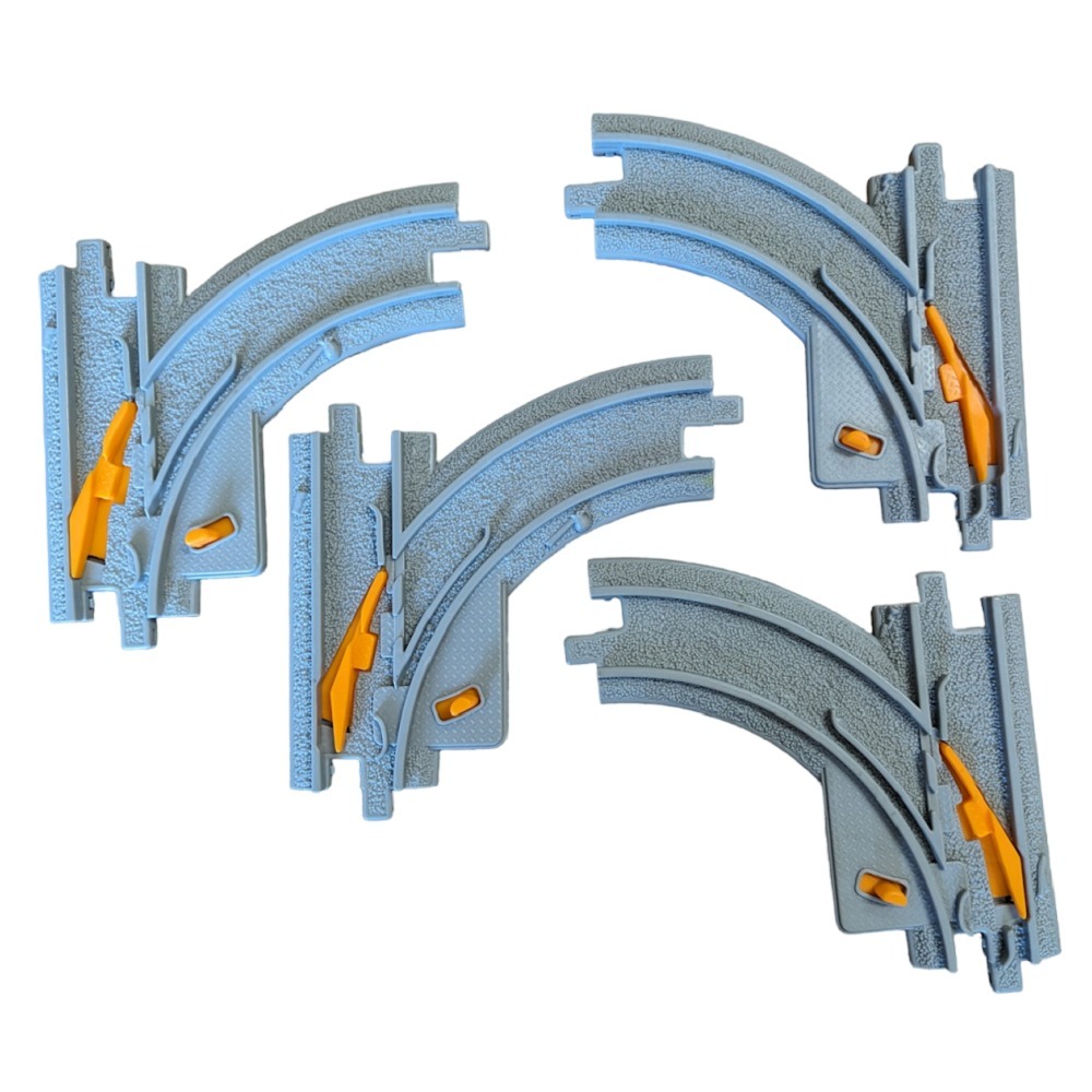 Geotrax Switches For Train Track 4 Pieces Fisher Price Gray Track Plastic GUC